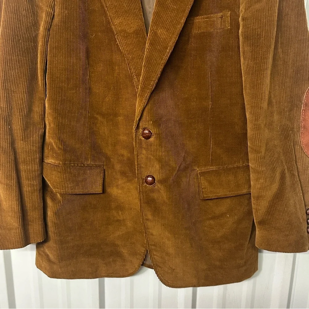 Vintage Brown Corduroy Blazer Mens Retro Sport Coat Dark Academia Preppy